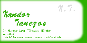 nandor tanczos business card
